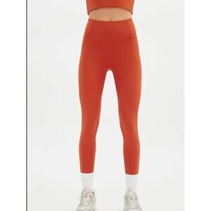 Girlfriend Collective Womens Azalea Compressive High Rise Leggings Orange Medium